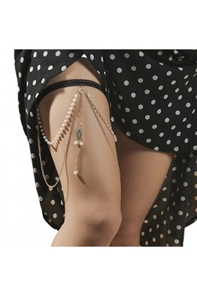 Rock Jambe ChaîNe JarretièRe Dangle Strass Cuisse ChaîNe ÉLastique Sexy Corps ChaîNe Bijoux DiscothèQue FêTe Pour Femme Cuiss