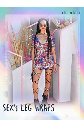 Flayem Brillant Jarretières Leg Wraps Sexy Cristal Noir Élastique Jarretière Raves Croix Bandage Musique Festival Costume pou