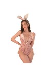 Costume sexy de lapin pour fille - Ensemble de lingerie pour femme - Rose