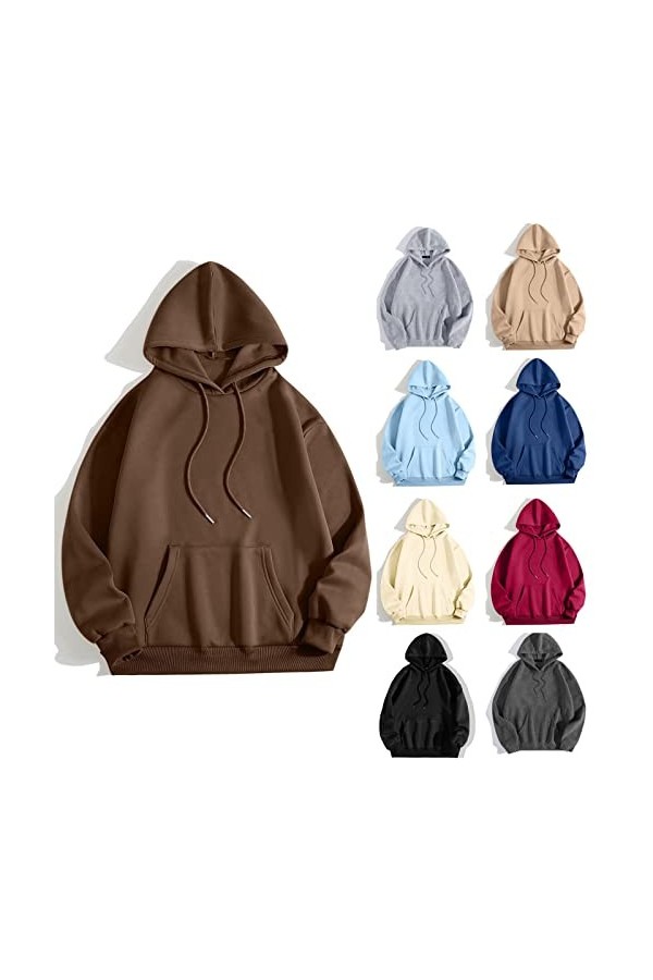 Gefomuofe Sweat à capuche zippé pour femme - Sweat à capuche zippé - Sweat à capuche - Pour fille et femme, Noir , XXL