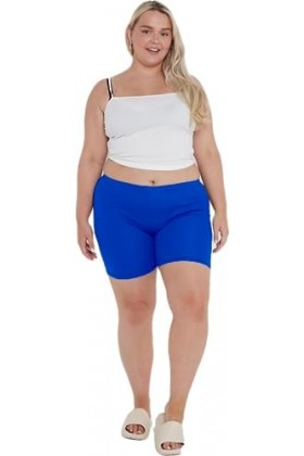 Lycra uni pour Femme Short de Cyclisme Extensible décontracté pour Femme Pantalon en Coton pour Femme dété Court ajusté pour