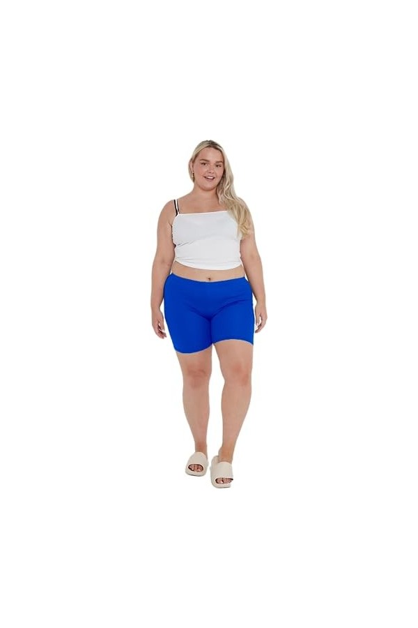 Lycra uni pour Femme Short de Cyclisme Extensible décontracté pour Femme Pantalon en Coton pour Femme dété Court ajusté pour
