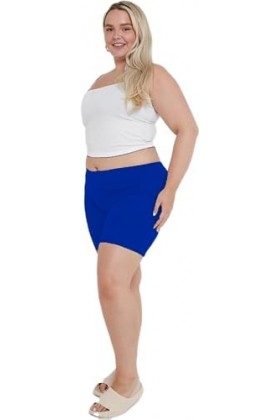 Lycra uni pour Femme Short de Cyclisme Extensible décontracté pour Femme Pantalon en Coton pour Femme dété Court ajusté pour