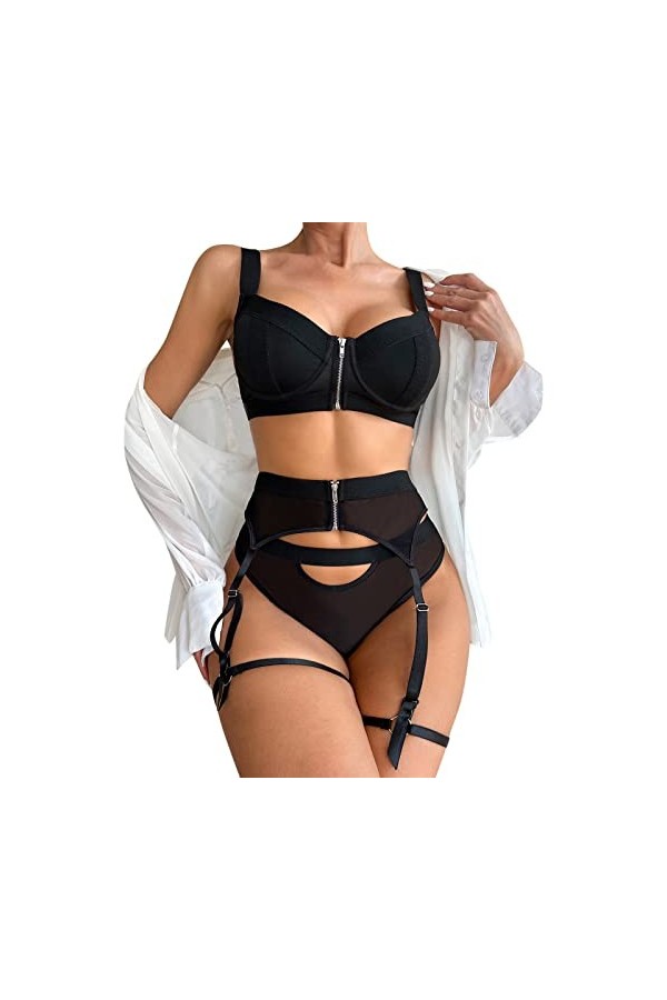 2024 – Mode nouvelle femme sexy impression lettre bandage ajustement joint taille sexy costume lingerie sexy taille haute, No