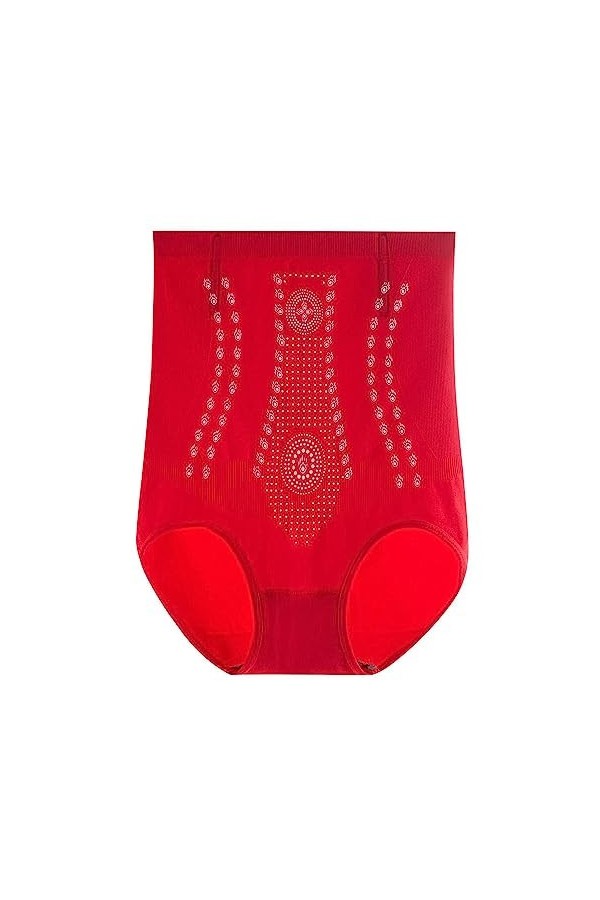 Leadrop Culotte post-partale taille haute sans couture en coton à lentrejambe pour un usage quotidien Rouge L