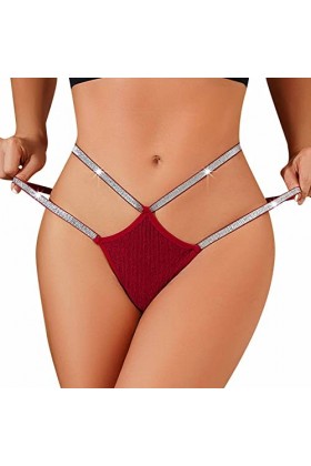 Briskorry String Sexy Culotte Ouverte Entrejambe Slips Culottes Taille Basse Culotte Hipster sous-Vêtement Nuisettes Transpar