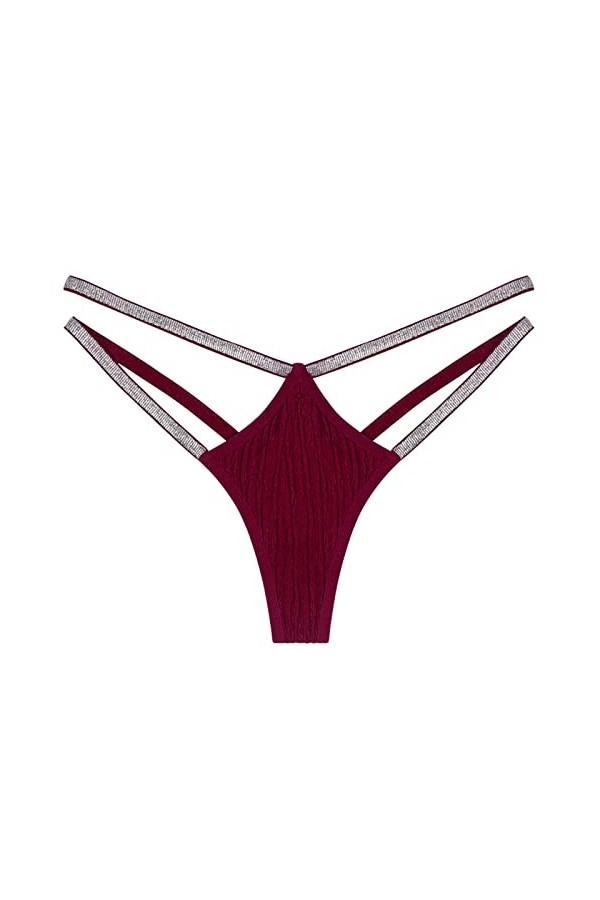 Briskorry String Sexy Culotte Ouverte Entrejambe Slips Culottes Taille Basse Culotte Hipster sous-Vêtement Nuisettes Transpar