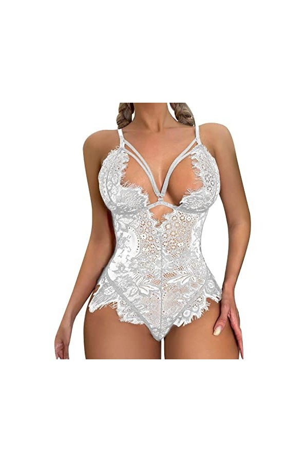 Lingerie sexy pour femme - Body sexy - Costume cosplay - Lingerie ouverte - Ensemble de lingerie push up - Lingerie érotique 