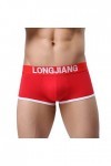 Boxer décontracté pour homme - En coton - Confortable - Noir, rouge, M