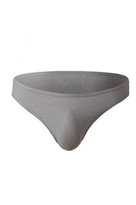 Sous-vêtement sexy en nylon côtelé stretch pour homme Taille basse, gris, XL