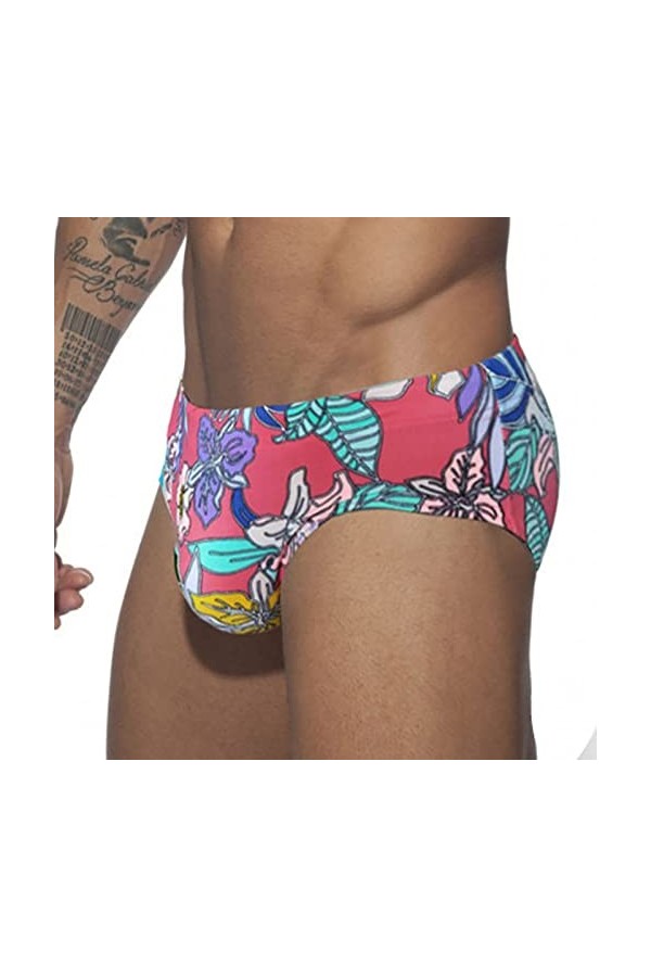 Maillot de bain pour homme - Imprimé triangle - Taille basse - Coupe sexy - Short de bain Hot Spring Beach - Sous-vêtements e