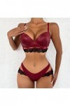 TDEOK Lingerie sexy pour femme - Plus taille - Sous-vêtements - Sous-vêtements - Sous-vêtements de nuit - En acier PU - Contr