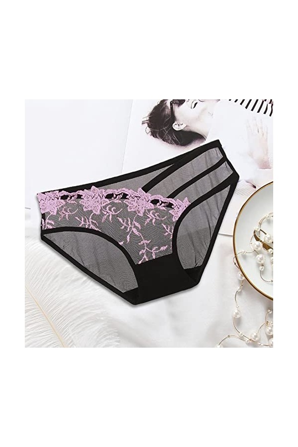 HELLORSOON String Ouvert Femme,Sexy Dentelle Transparence Subtile Romantique Robe Sexy Tanga pour Femme