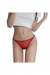 HELLORSOON String Ouvert Femme,Sexy Body Ficelles Charmantes Absorbant String en Dentelle Shorty pour Femme