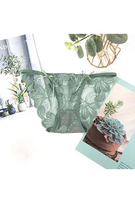 HELLORSOON String Ouvert Femme,Sexy Érotique Maille Transparente Chaud Culotte en Dentelle Culotte Coton