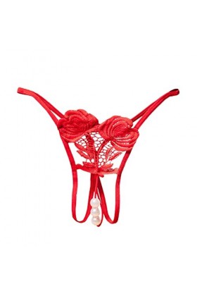 HELLORSOON String pour Femme,Sexy Féminin Ouvertures érotiques Style Romantique Culotte en Dentelle Shorty pour Femme