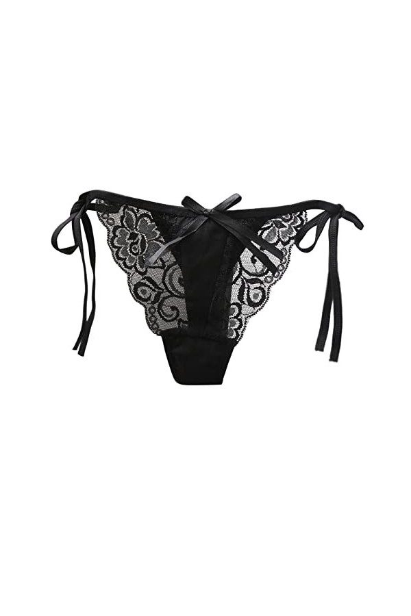 HELLORSOON Culotte Dentelle Femme,Sexy Érotique Maille Transparente en Soie String en Dentelle Culotte Coton