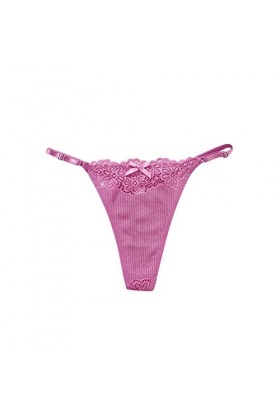 HELLORSOON String pour Femme Doux Sexy Lace Dentelle String Ficelle Coupe Française Transparent Érotique Romantique sous-vête