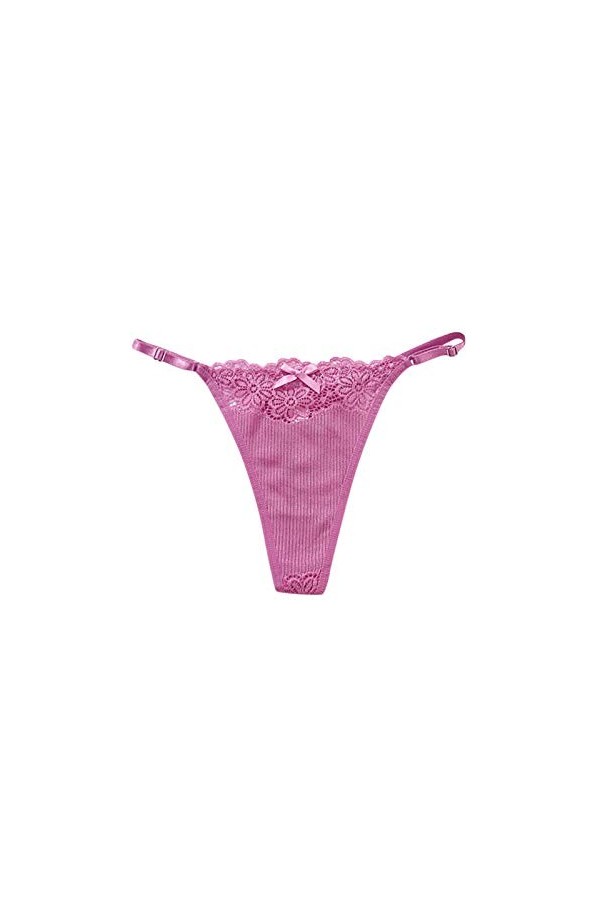 HELLORSOON String pour Femme Doux Sexy Lace Dentelle String Ficelle Coupe Française Transparent Érotique Romantique sous-vête