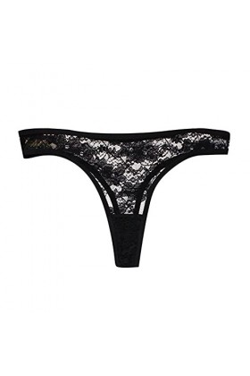 HELLORSOON String Ficelle Femme Sexy Respirabilité en Dentelle String Ficelle Coupe Française Nuisette Maille Transparente Nu