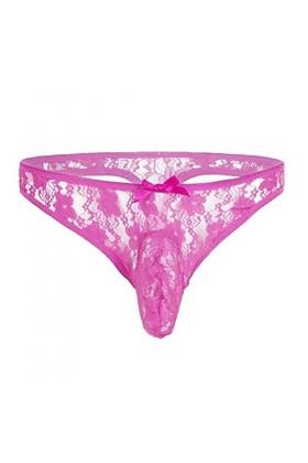 HELLORSOON String pour Femme Sexy Respirabilité en Dentelle String Ficelle Coupe Française Nuisette Maille Transparente Nuise