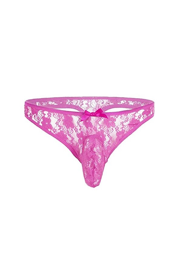 HELLORSOON String pour Femme Sexy Respirabilité en Dentelle String Ficelle Coupe Française Nuisette Maille Transparente Nuise
