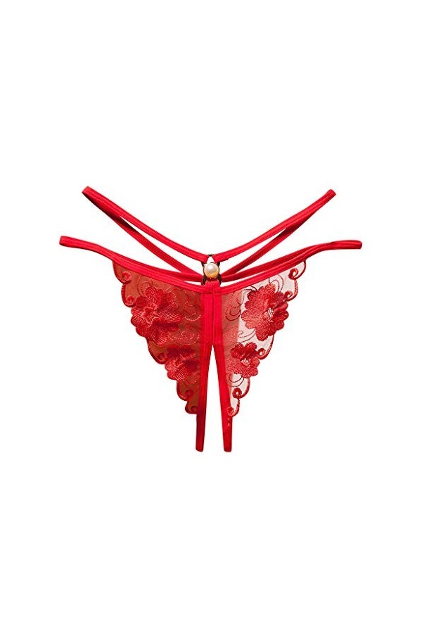 HELLORSOON String pour Femme Sexy Respirabilité en Dentelle String Ficelle Coupe Française Charmant Dentelle Coquine sous-vêt