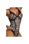 ADMAY 2023 New y2*k Style Lingerie Body sexy en dentelle à imprimé léopard pour femme Menottes Sexy Coquine Black, XL 