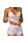 Vexiangni Lingerie pour femme potelée - Imprimé mode - Lingerie en maille - Trois pièces - Ensemble de sous-vêtements sexy - 
