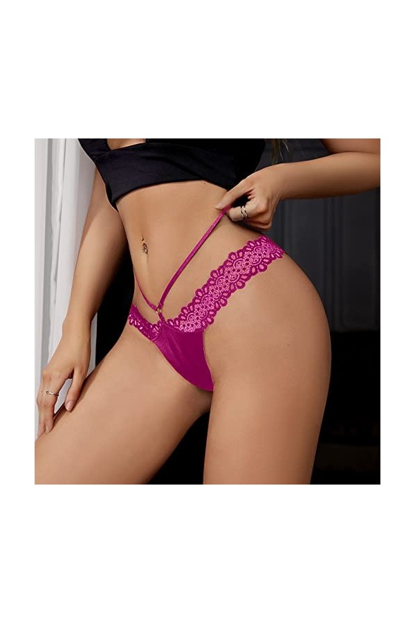 String Femme Dentelle Slips Culottes Taille Basse Culotte Hipster Culotte Dentelle Chic Hot Dentelle sous-Vêtement Nuisettes 
