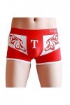 Sous-vêtements homme coton boxer cartoon imprimé sexy jeunes quatre saisons boxers taille moyenne, rouge, M