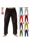 Gefomuofe Pantalon sexy en maille pour homme - Transparent - Boxer sexy - Lingerie - Vêtement de nuit - Pantalon court en mai