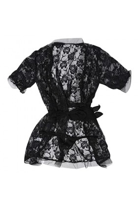 Vêtements Sexy Dentelle Sexy drôle en Sac Noir évider Les sous-vêtements féminins européens et Lace Lingerie Black, L 