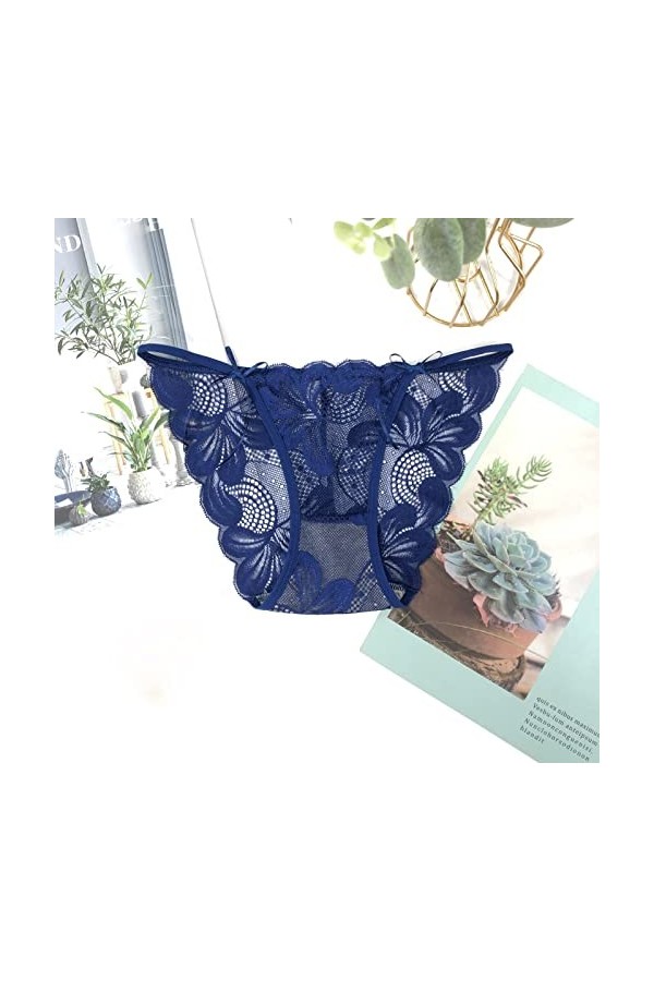 HELLORSOON String Ouvert Femme,Sexy Érotique Maille Transparente Chaud Culotte en Dentelle Culotte Coton