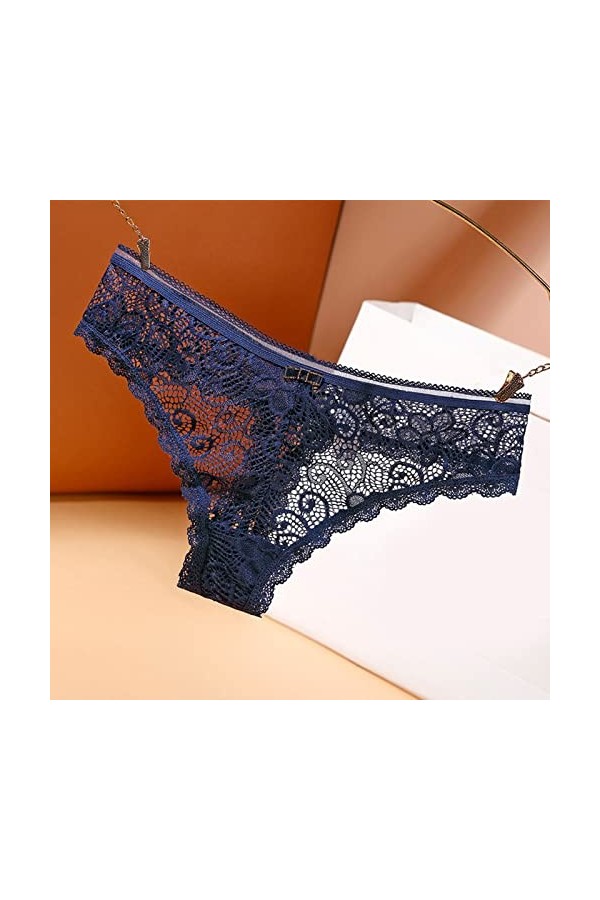 HELLORSOON String Dentelle Femme,Sexy Dentelle Ficelles Charmantes Romantique Culotte en Dentelle Culotte Coton