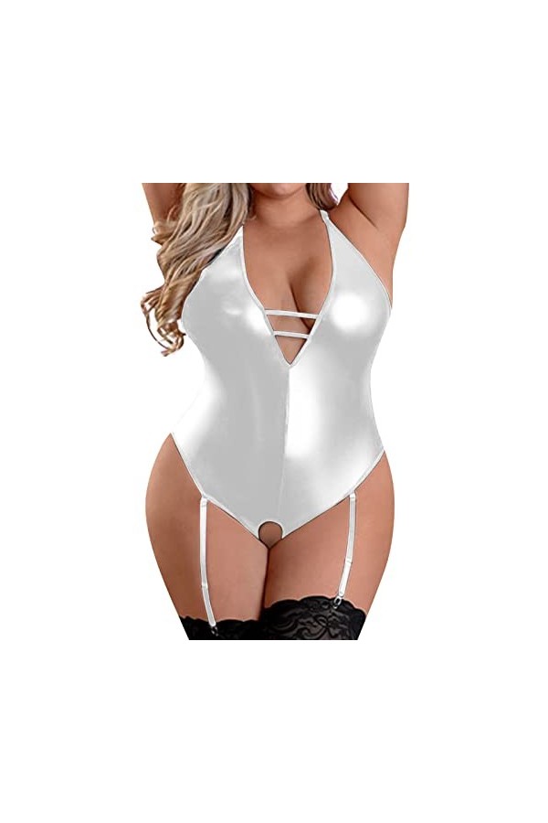 Lingerie pour femme Plus Size Teddy Body Lingerie Sexy Encolure en V Lacets avec String Set S 5XL Body Femme Sexy Dentelle Ro