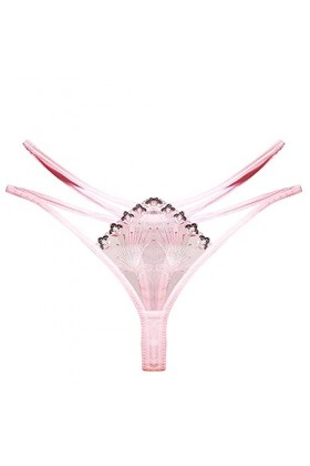 HELLORSOON Slip pour Femme Sexy Dentelle Florale Confortable Échancré String Ouvert Transparent Érotique Romantique Pyjama so