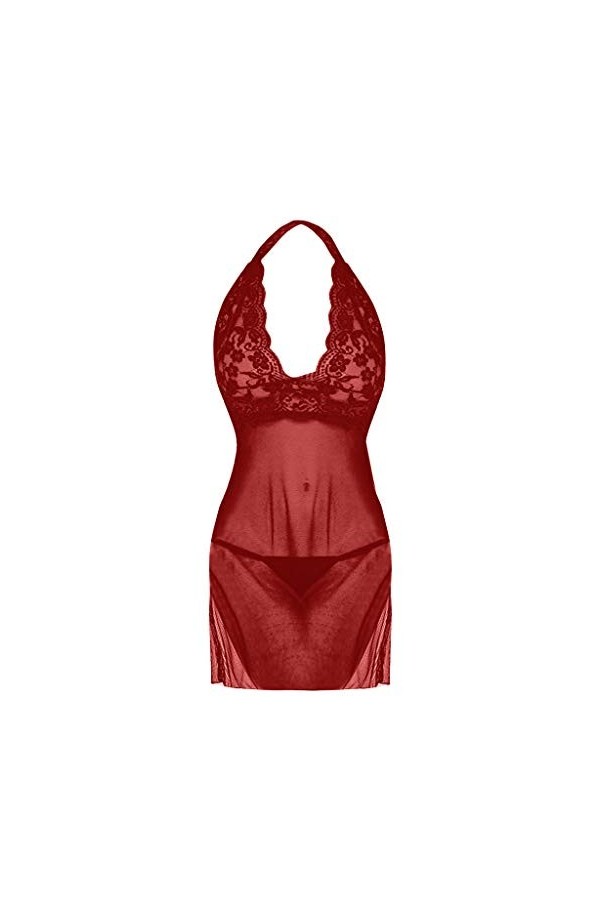 RUITOTP Dentelle Halter sous-vêtements Pyjamas Nuit Robe Femmes Lingerie Harnais Ensemble Sexy Lingerie Ouverte Entrejambe