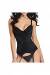 Lingerie bustier corset sexy pour femme, corset sexy pour femme, lingerie grande taille, string sexy, Noir , L