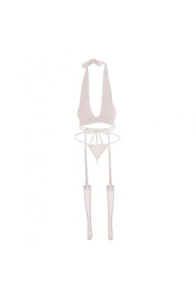 liaddkv Ensemble de lingerie sexy 3 pièces en dentelle pour femme, Blanc., taille unique