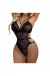 liaddkv Lingerie Sexy Femmes Dentelle Fleur Bodysuit Lingerie Siamois Lingerie Profonde V Sous-Vêtements Sexy Ange Lingerie, 