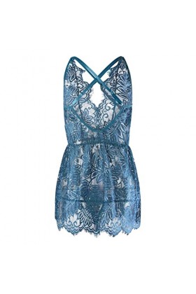 liaddkv Robe sexy en dentelle pour femme avec licou et taille, a, XXL