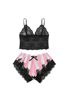 WhOpro Lingerie Lui Costume-Arc Sous-vêtements Sexy S Lingerie, Rose, S