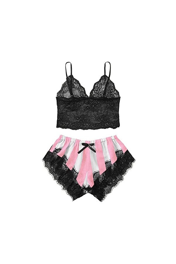 WhOpro Lingerie Lui Costume-Arc Sous-vêtements Sexy S Lingerie, Rose, S