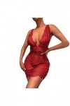 liaddkv Ensemble de lingerie sexy pour femme - Rouge - Pour Noël - Rouge - Taille XL