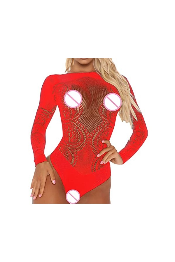 Fulidngzg Lingerie sexy pour femme SM - Grandes tailles - Sous-vêtements ouverts - Lingerie élégante - Nuisette en résille - 