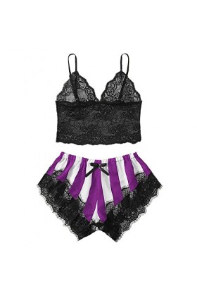 WhOpro Lingerie Lui Costume-Arc Sous-vêtements Sexy S Lingerie, lilas, S