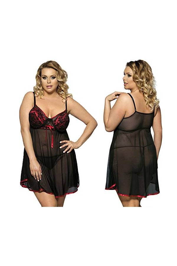 Viunychn Ensemble lingerie sexy pour femme, dentelle push-up, rouge et dentelle florale, lingerie sexy pour femme - Lingerie 