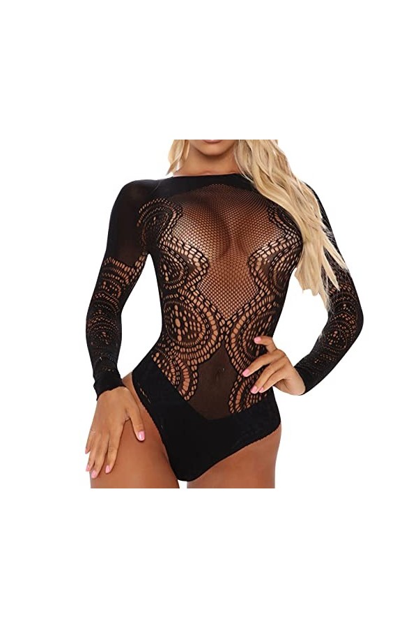 UOWEG Les Femmes Sexy Hollowed Out Amusants sous-vêtements Creux Net vêtements Lingerie Ouverte Black, One Size 