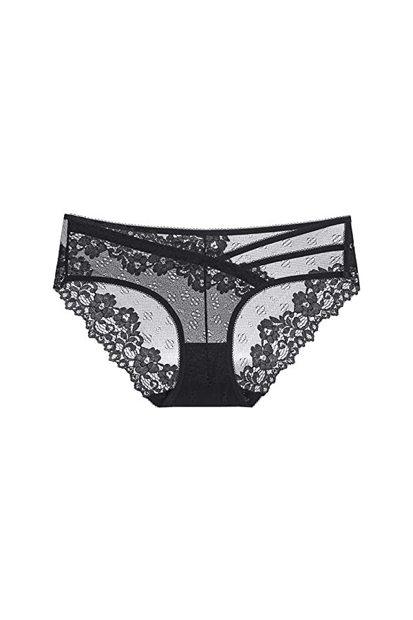 Dorjuli Culotte en dentelle pour femme - String sexy hipster - Sous-vêtements de nuit - Culotte à lanières transparentes - St